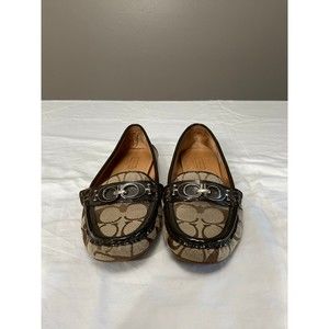 Women's Size 5B Brown Coach Signature Flats